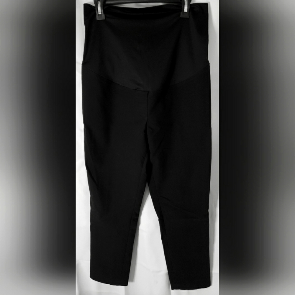 Ann Taylor Loft Womens Maternity Dress Pants Size 12Petite Full Panel Black